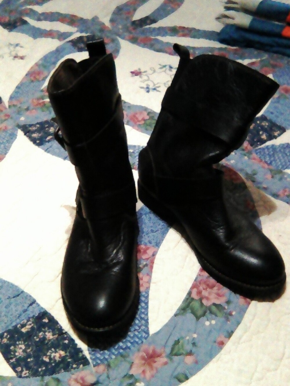 Women's Black Leather Boots Size 7.5